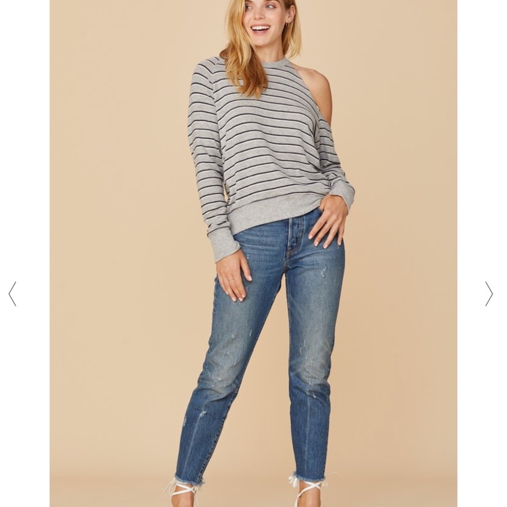 LNA • Cutout Shoulder Sweater